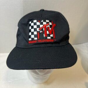 MTV Music Television Black Baseball Cap Hat Retro 2017